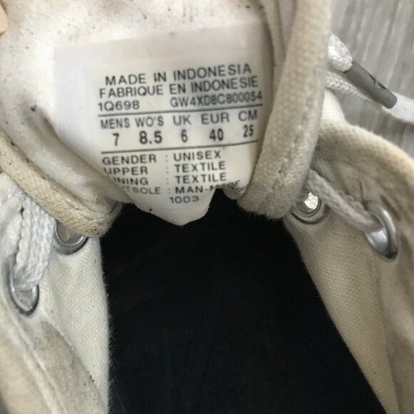 VTG JACK PURCELL CONVERSE ADULT SNEAKERS WHITE CANVAS BOAT SHOES WOMENS 8.5 - Picture 7 of 11